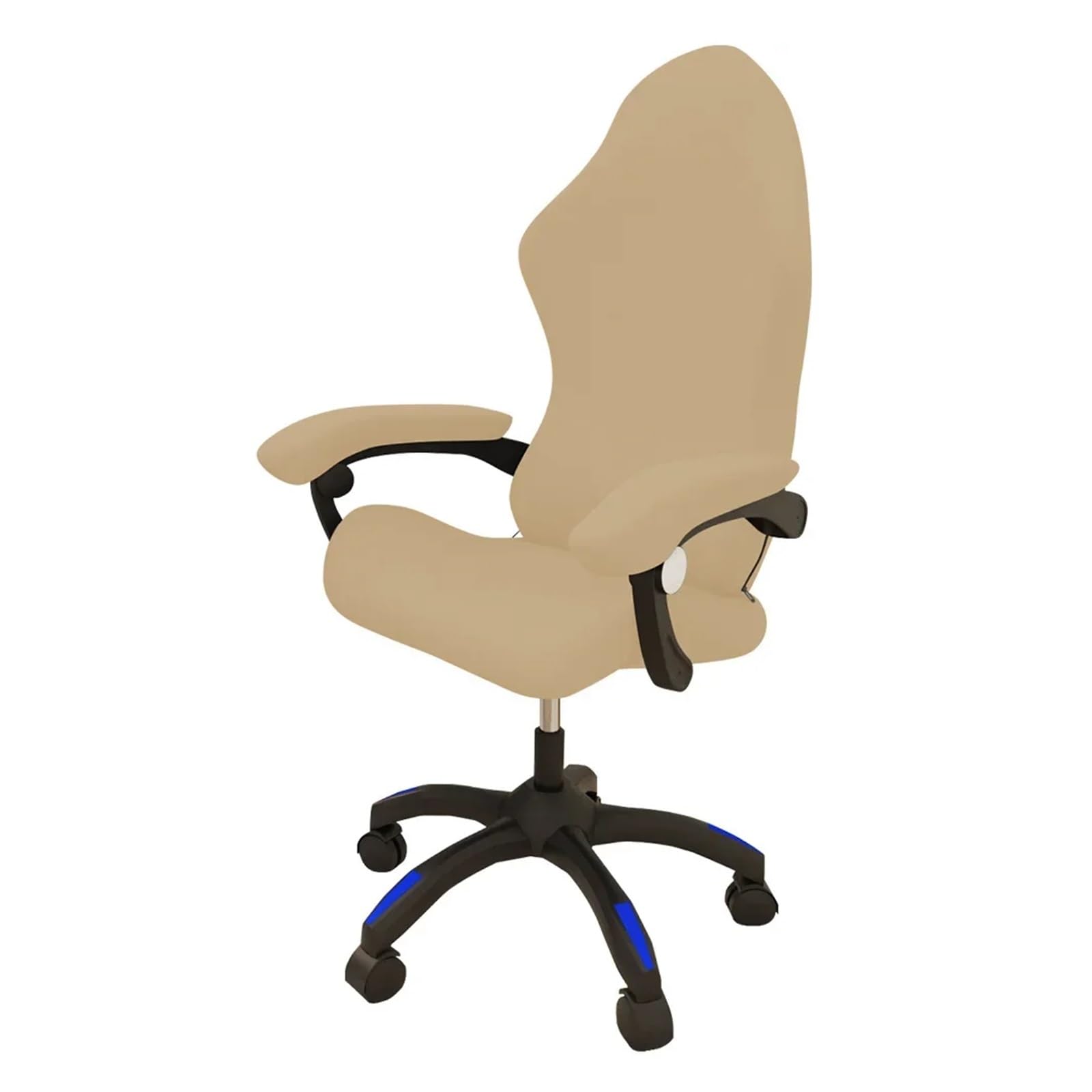 Funda Silla Gaming Funda for Silla de Juegos, Funda Protectora elástica Seda Leche for giratoria, Asiento especializada atlética for Ordenador Oficina para Interiores(Beige-1PCS)
