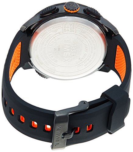 TIMEX Silicone Analog Orange Dial Men Watch-Tw2P73100, Black Band - Image 2