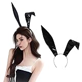[RidrificM8] 【2025年ハロウィン飾り】うさみみ カチューシャ レザー ウサ耳 ヘアバンド ハロウィン ヘッドドレス ブラック うさ耳 バニー うさぎ カチューシャ 仮装グッズ イベント 撮影 仮装 小物 cosplay