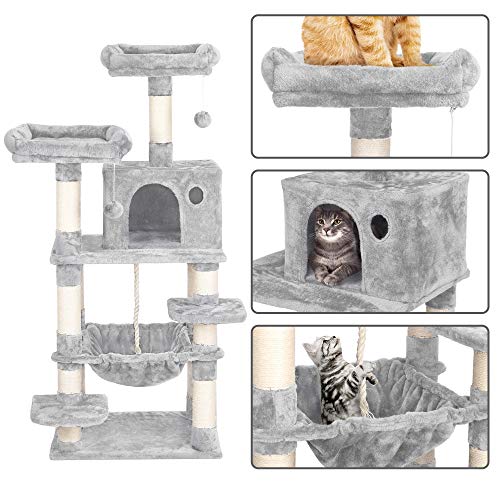 YAHEETECH 57.5 inches Multi-Level Cat Tree Tower Condo with Scratching Posts, Cat Stand House Furniture Activity Tower for Kitten, Cat, Pet