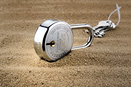 Image of Duke Padlock 65mm with 3 Keys, Steel Double Locking, Padlocks for Gate, Door, Shutter Silver Finish (Pack of 5)