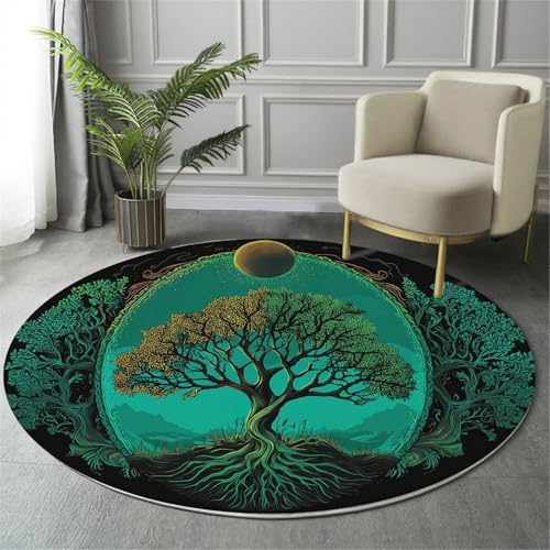 Tapis vert foncé 100 cm lavable et antidérapant pour sol