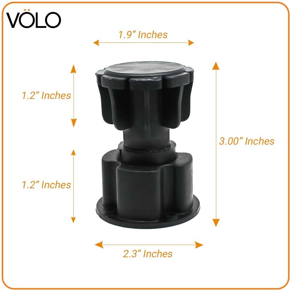 HYDERON Adjustable PVC Sofa Legs – Furniture Leveler Legs for Sofas, Couches, Chairs, and Cabinets | Adjustable Height from 3" to 4.2" | Durable Black Finish (Pack of 4 Pcs) 1