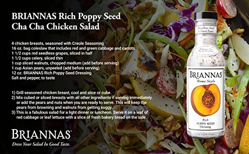 Briannas Home Style Rich Poppy Seed Salad Dressing | Gluten Free, Vegan, Kosher | Made In Small Batches - 12 Fl Oz (2 Pack) #TOP3