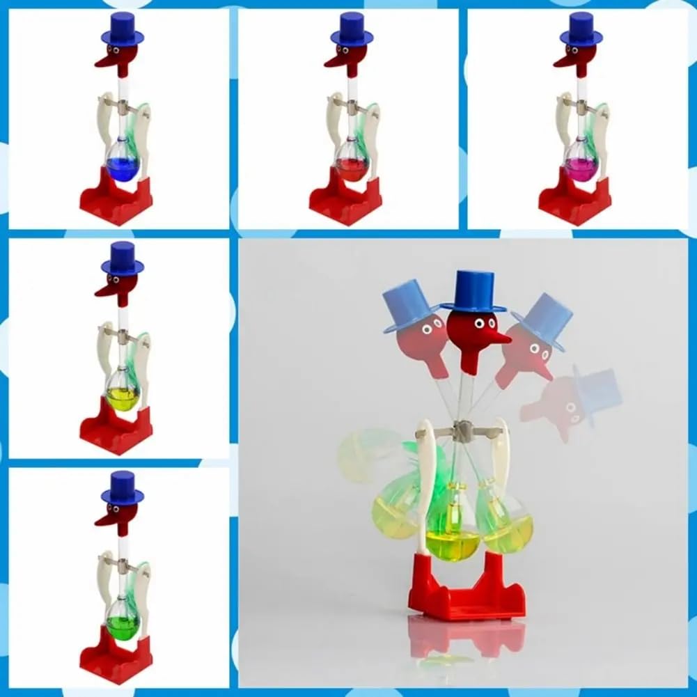 Che Beve Trasparente con Movimento Fluido Perpetuo Equilibrio Bere Uccelli Acquatici Non-Stop Giocattoli Educativi per Bambini,e