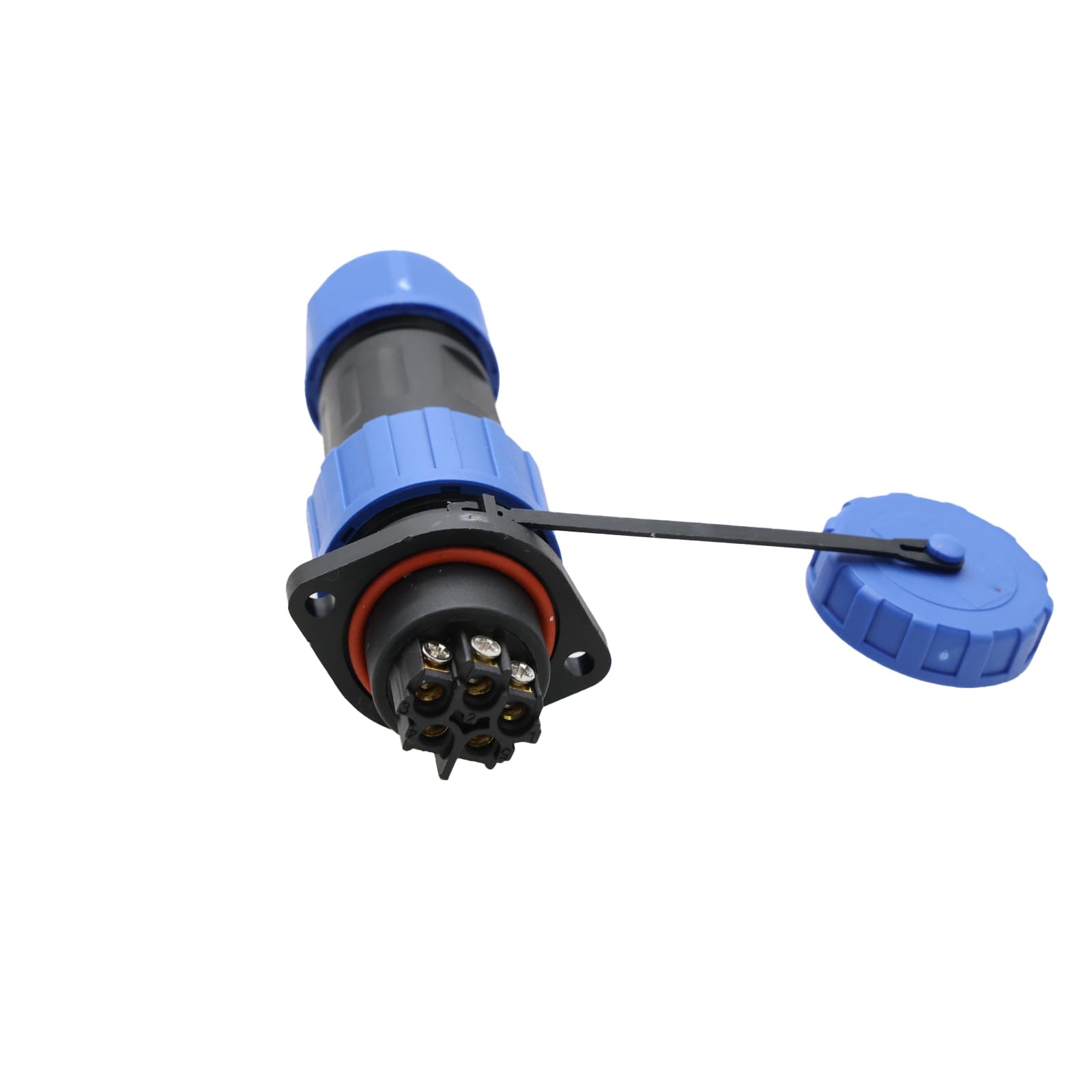 TY20 Screw Connection 2-7-Pin Back Nut/Flange/Docking/Square Cable Connector (5-Pin 10A, Flange Series), 5 polig 10A - Image 4