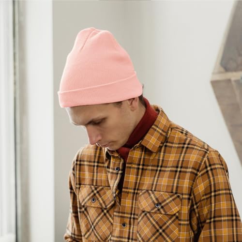 Image of ZOORON 1&2 Packs Beanie for Men Women Men's Beanie Hat Acrylic Knit Cuff Beanie Cap Slouchy Knit Skull Cap Warm Winter hat