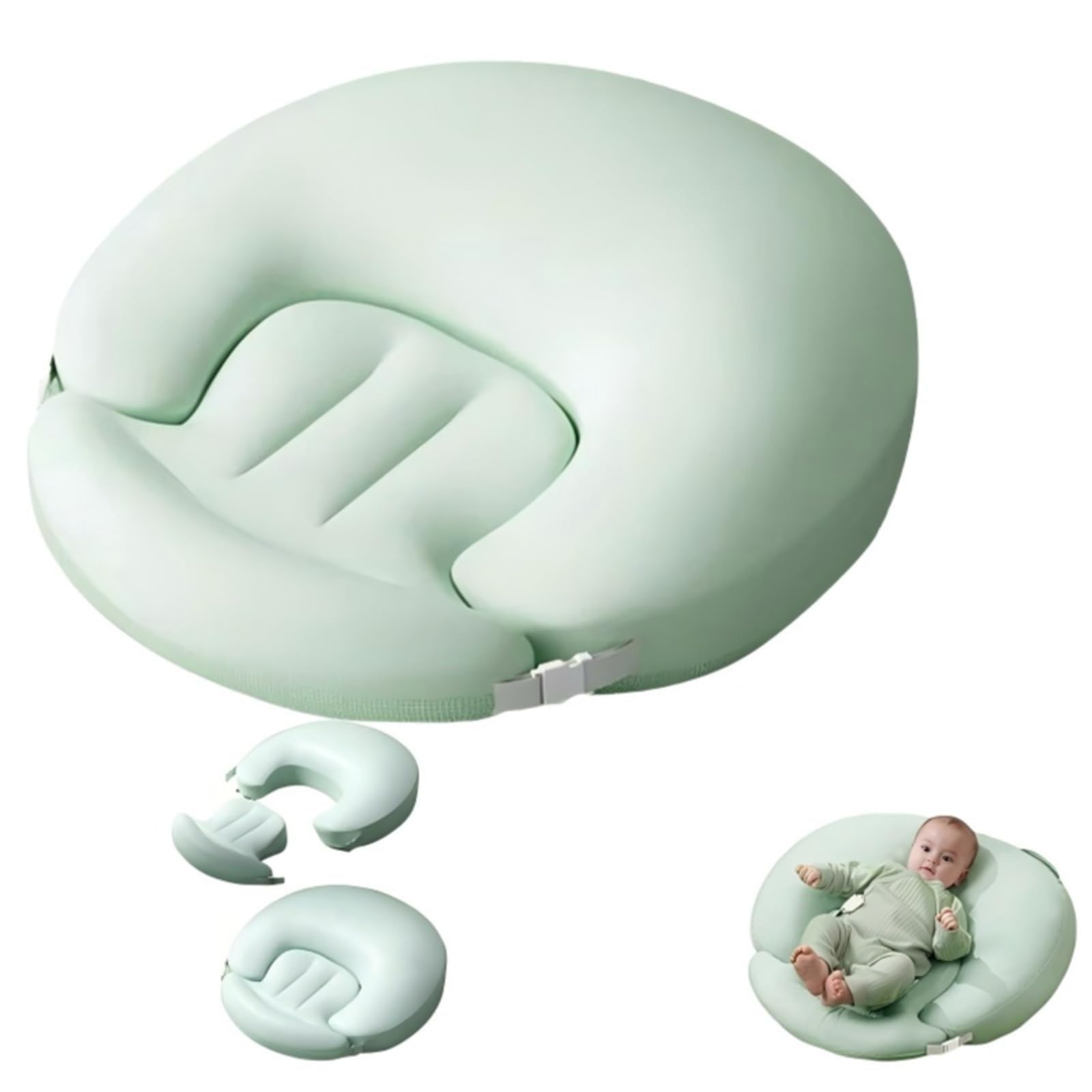 Ergonomiczna, odpinana poduszka do karmienia, antyrefluksowa i zapobiegająca pluciu dla noworodków, wsparcie karmienia butelką/piersią, antybakteryjna i oddychająca, komfort dziecka
