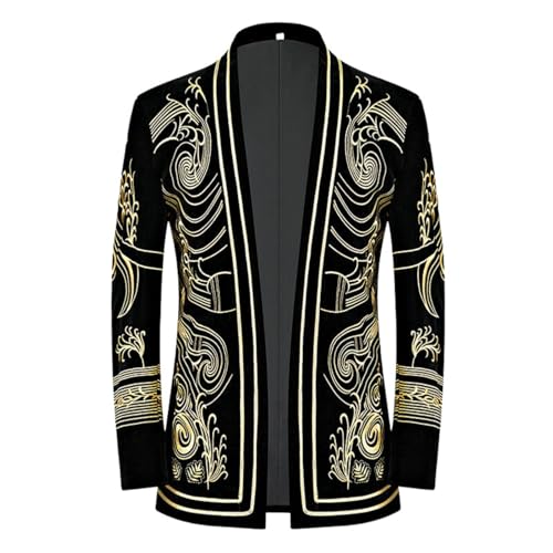 Tenue de scène chanteur blazer brodé homme veste ajustée