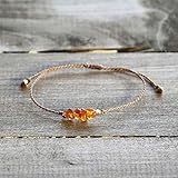  Sehr zartes Armband mit Bernstein und Messingperlen - Schmuck aus Bernstein