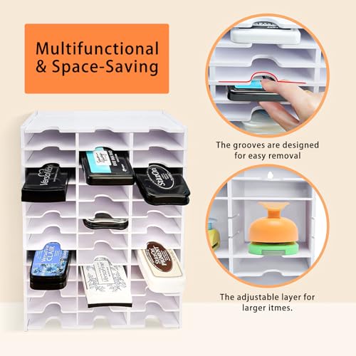 Yrangee 36 Slots Ink Pad Organizer Rack - Kompatibel Mit Mini Distress, Dew Drop, Mini Archival - Craft Stamp Aufbewahrung - Stapelbare Wandhalterung