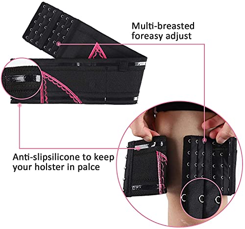Conceal Carry Ankle Holster Gun Thigh Holster Leg For Women Sexy Hi'd'den Under Dress/Shorts Adjustable Ladies Pistol Holster Tactical For Weapons 380 Revolver Bag,Pink #TOP4