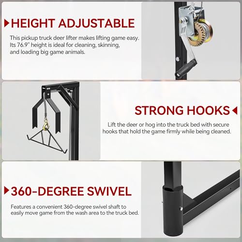 YITAMOTOR Truck Hitch Deer Hoist