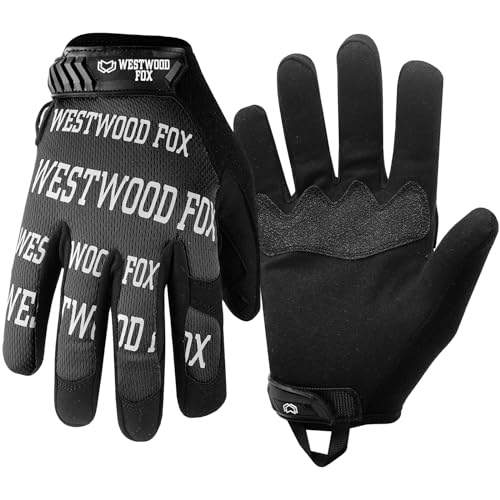 WESTWOOD FOX Leather Gardening Gloves - Thorn Proof Safety Work Gloves for Men & Women - Flexible Heavy Duty Mechanic Gear