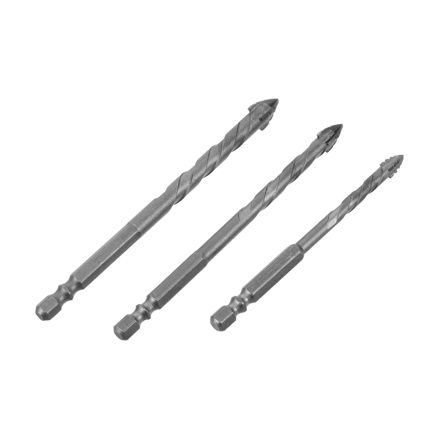 Vaguelly Bits for Concrete Tile 3pcs Tungsten Steel Alloy Precise Sawtooth Design Easy to Carry Drill Bit Set