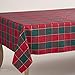 Fennco Styles Royal de Noël Collection Classic Plaid Jacquard 70 x 70 Inch Table Cloth – Red Green Tablecloth for Christmas Banquets, Family Gathering, Special Events and Home Décor