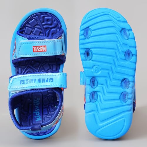 Image of Kidsville Official Marvel Comic Captain America Printed Sandals For Kids Boys Anti-Skid Comfortable | Adjustable Double Strap Closure | Flexible & Lightweight Footwear for Baby
