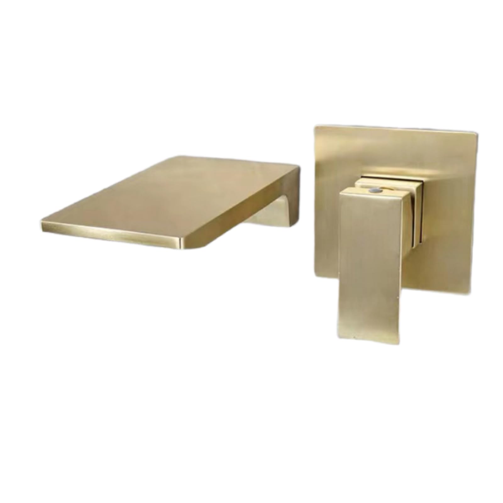 Robinet de lavabo full copper encastrable noir mat et or au design split
