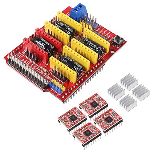 Aceirmc 3D Printer Cnc Shield V3 Engraver Expansion Board With 4X A4988 Driver Module And 4 X Radiator (Kits) #TOP1