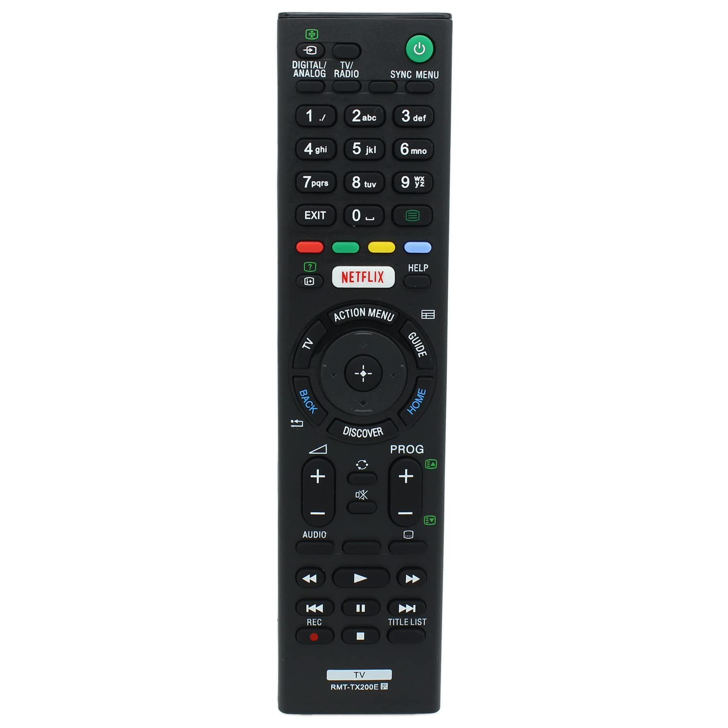 Replacement RMT-TX200E Remote Control for Sony TV also Compatible with RMF-TX200A RMF-TX300U, black