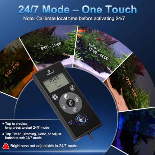 Image of fishkeeper Aquarium Plant Light with Time Sync, 24 /7 with 6 Rows of LEDs