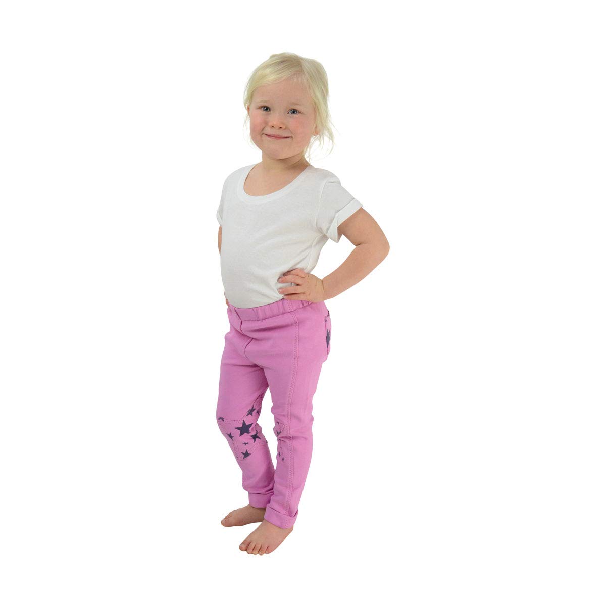 HyPERFORMANCE Tots Star Jodhpurs (S) (Pink/Gray & Silver Stars)