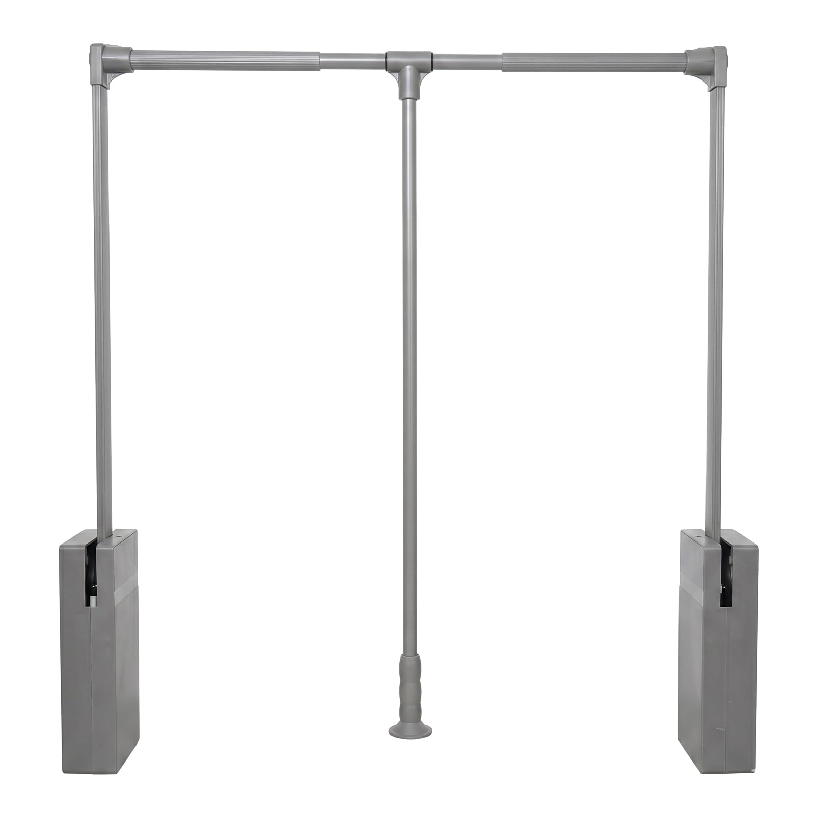 Lltdnze Pull Down Closet Rod 15kg Load Capacity, Aluminum Alloy Wardrobe Lift with Double Buffering Soft Close, Heavy Duty Hanging Rail for High Cabinet & Wardrobe,Grey,890~1210mm 1pack