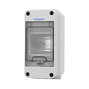 MOLLOM 3 Way Circuit Breaker MCB Distribution Protection Box | DIN Rail, IP65 Waterproof, Indoor and Outdoor