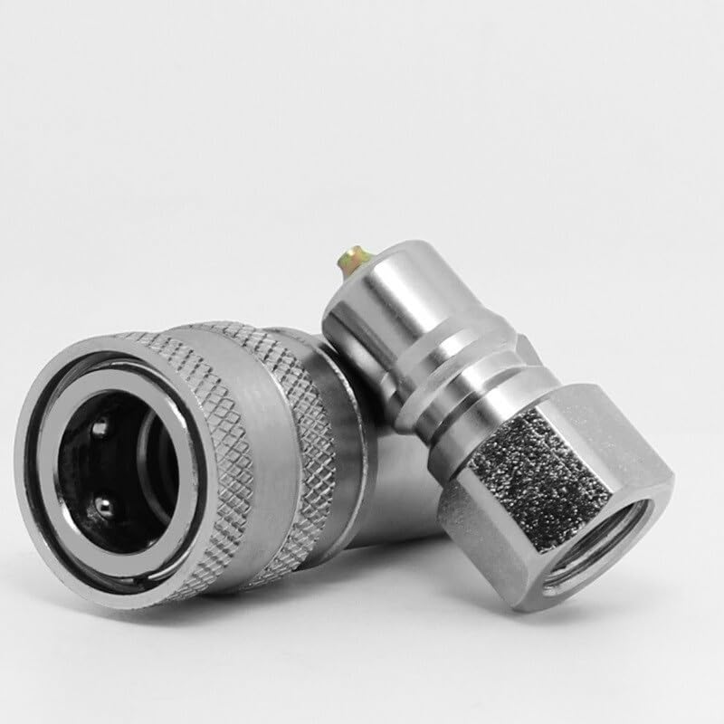 WAAZVXS Coupler 1Set M14X1.5 M16X1.5 M18X1.5 M22X1.5 Hydraulic Quick Coupler Close Type Quick Coupling (Color : M18X1.5)