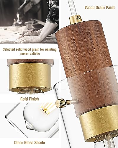 Emak Modern Gold Pendant Light, Mini Pendant Lights Kitchen Island With Clear Glass Shade thumb #3
