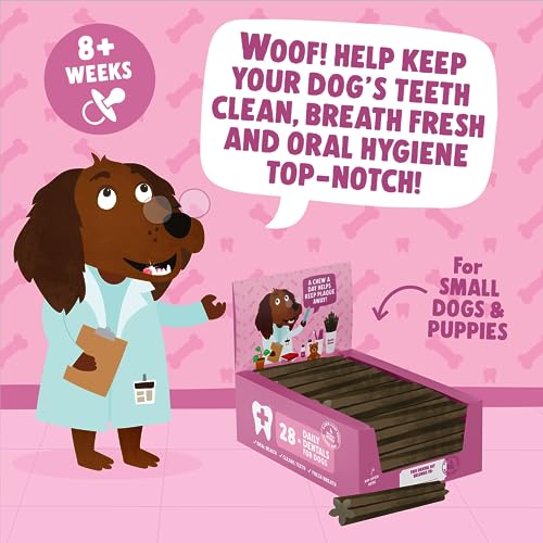 Denzel's Dog Dental Sticks - Dental Chews for Small Dogs & Puppy - Salmon & Spearmint (Pack of 28), Blue, 13 g (Pack of 28) - Image 4