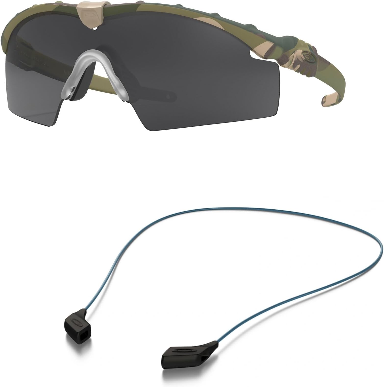 OakleyOO9146 Sunglasses Bundle: OO 9146 914602 Si Ballistic M Frame 3.0 Multi and Large Blue leash Accessory kit