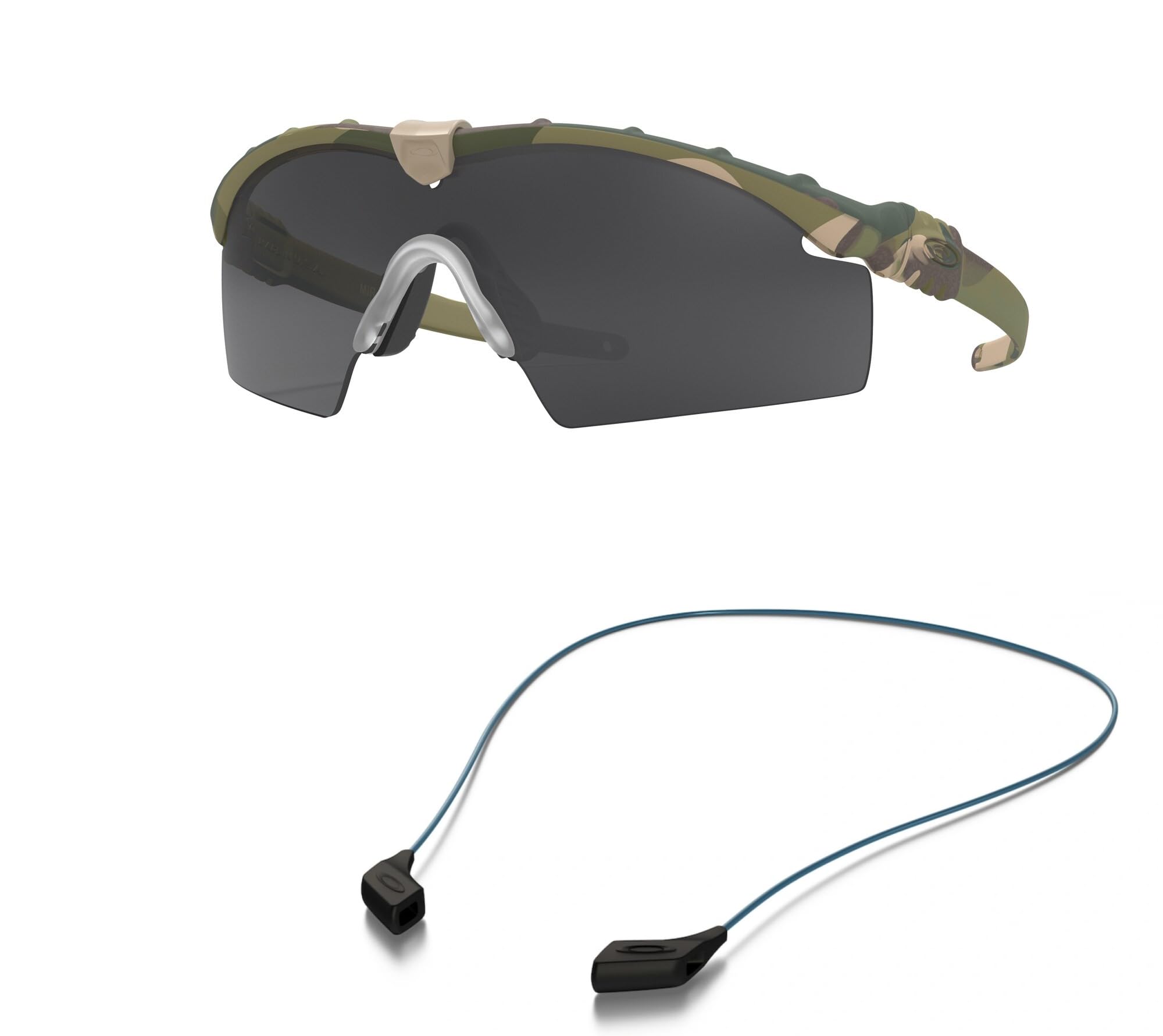 OakleyOO9146 Sunglasses Bundle: OO 9146 914602 Si Ballistic M Frame 3.0 Multi and Large Blue leash Accessory kit