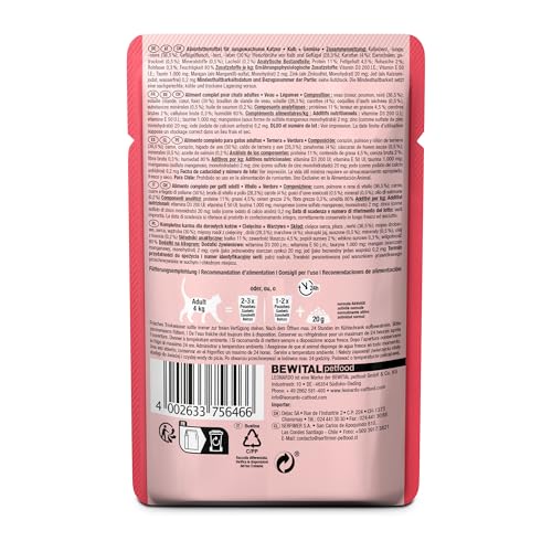 LEONARDO Frischebeutel [16x85g Kalb + Gemüse] | Getreidefreies Nassfutter für Katzen | Feuchtfutter Alleinfutter im Einzelportionsbeutel