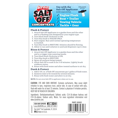 Image of STAR BRITE Salt Off Concentrate - Ultimate Salt Remover Wash & Marine Engine Flush for Boats, Vehicles, Trailers, and More - 32 OZ (093932)