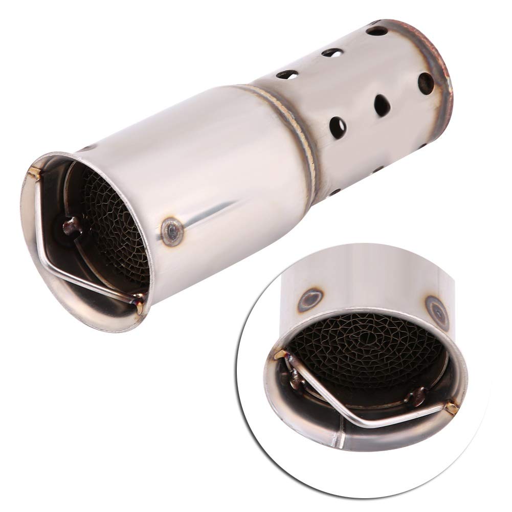 Image secondaire de VOBOR Silencieux de Voiture, 51mm Universal Acier Inoxydable Tuyau d'échappement Silencieux, Tuyau d'échappement de Moto DB Kill