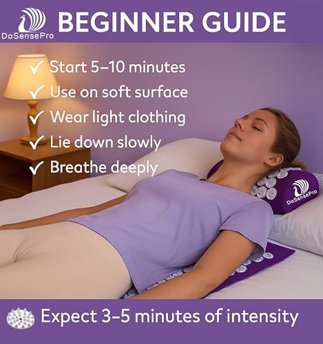 Acupressure Mat & Pillow Set, 4-in-1, 29", Hot/Cold Pack, Purple 3 Acupressure Mat & Pillow Set, 4-in-1, 29", Hot/Cold Pack, Purple - Image 3