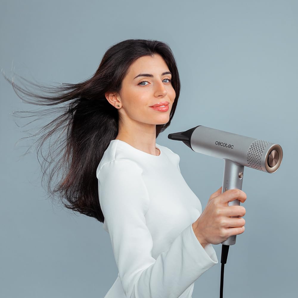Cecotec Haartrockner BLDC-Motor IoniCare RockStar Aluminum, 2000W | Echte Ionen für Glanz, Hydration, Antifrizzeffekt Durch Ionentechnologie, Aluminium-Gehäuse für Widerstandsfähigkeit, Robust