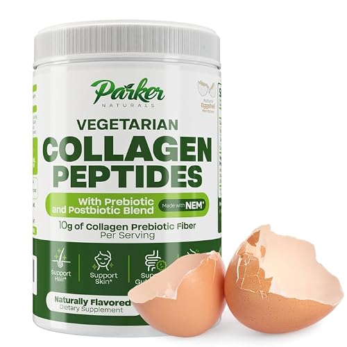 Parker Naturals Vegetarian Collagen Peptides with NEM®.Natural Eggshell Membrane. Supports Hair, Skin, Joints, & Helps Gut Health. 10.1oz.