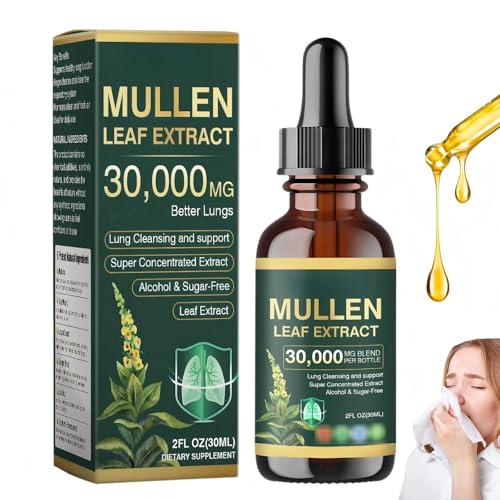 Königskerze Extrakt Blattextrakt Königskerzen Tropfen Mullein Tropfen Lungenfrei Königskerze 30ml Natürliche Inhaltsstoffe Schnelle Absorption für Lungenreinigung für Männer Frauen