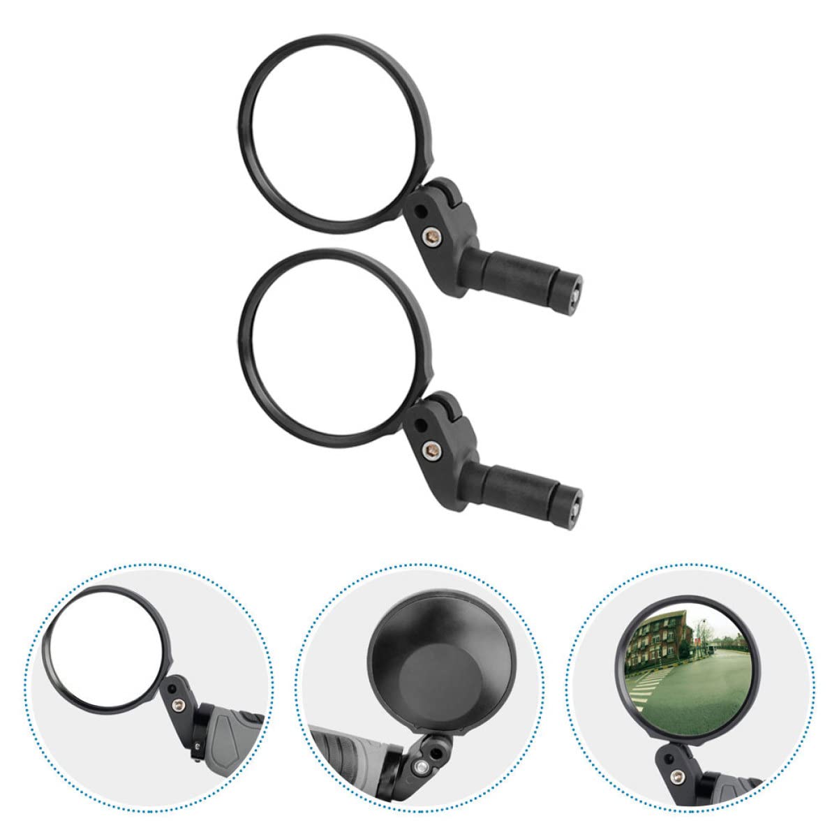 WOONEKY 2pezzi Specchietto Retrovisore Per Mountain Bike Riflettente Rotante Per Bici Regolabile Accessori Per Bicicletta