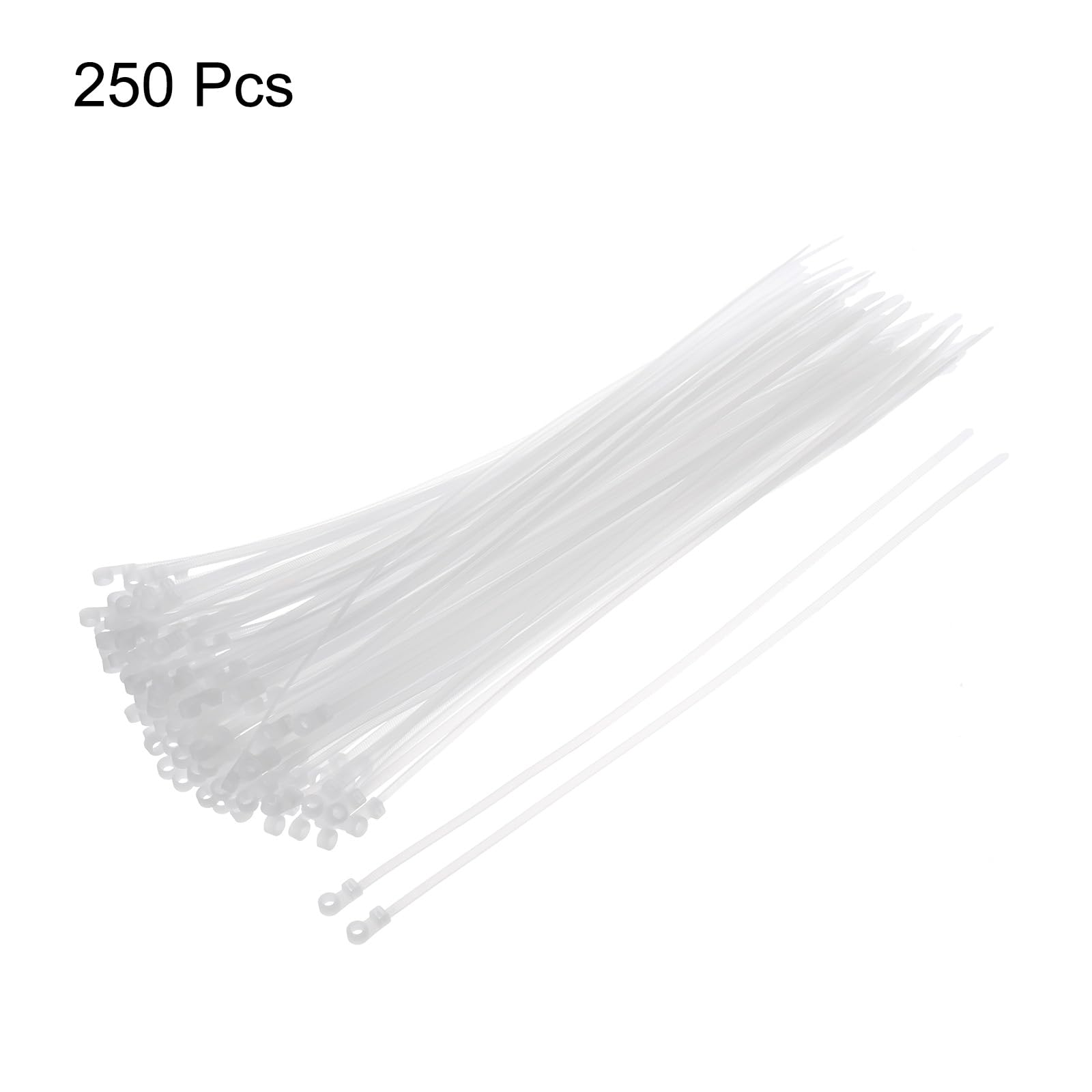 QUARKZMAN 250pz 300mm/12" 48 Lbs Montaggio Testa Cavo Cerniera Fascette Autobloccante Lungo Nylon Cavo Fascetta 4,8mm/3/16" Fascette per Cavi Gestione Bianco