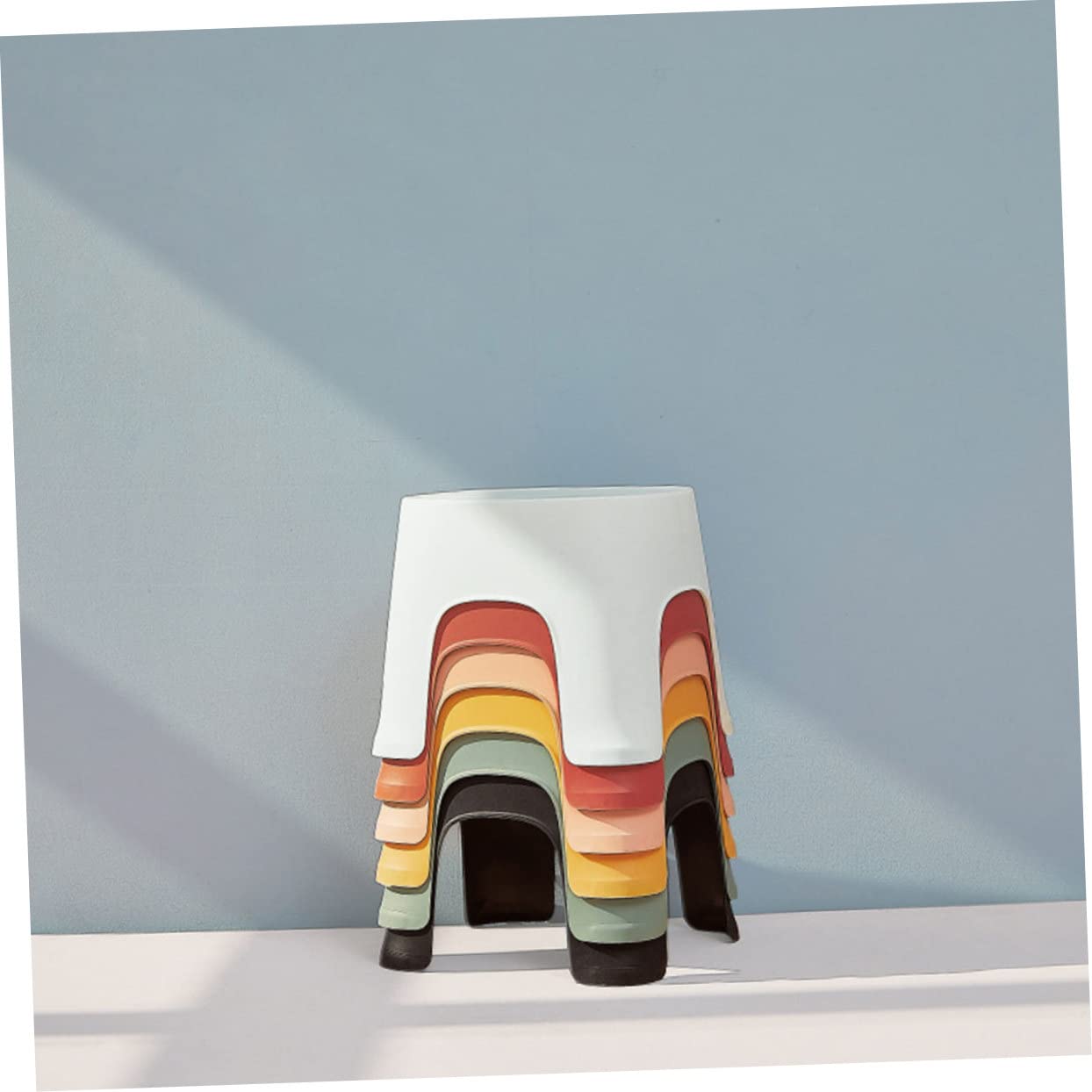 Alipis Sgabello Piccolo in Pvc Antiscivolo e Leggero per Bagno e Casa, Sgabello per Cambio Scarpe Colore Rosso, per Ragazzo Ragazza e Famiglia
