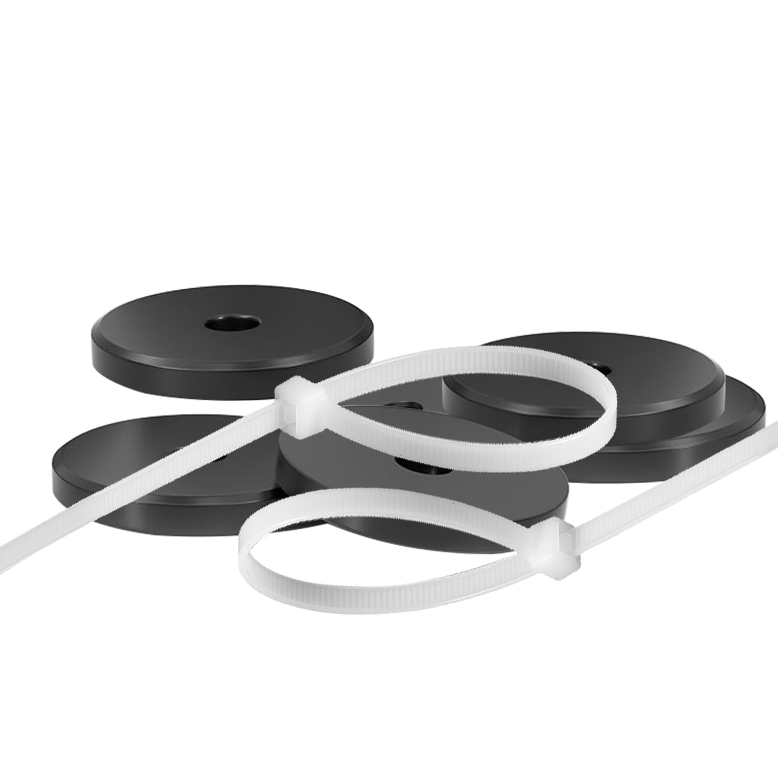 JoyHuaTrade 16 PCS Aquarium Plant Weights with Cable Ties, 10g Black Carbon Steel Aquarium Plant Fixed Ring Anchors for Live Plants to Prevent Floating, Inner Diameter 5.5 mm
