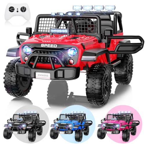Hikole 24V 2 Seater Ride On Car for Kids with Remote Control, 4X4 400W XL Power Truck Wheels with 20