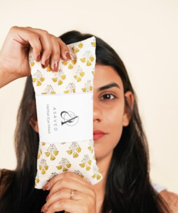 Image of Herbal Eye Mask | ASAVED | Relieve Stress, Headaches & Puffy Eyes | Soothing Hot or Cold Therapy | Made using Flaxseed, Lavender & Rosemary | Aromatherapy | YogNidra