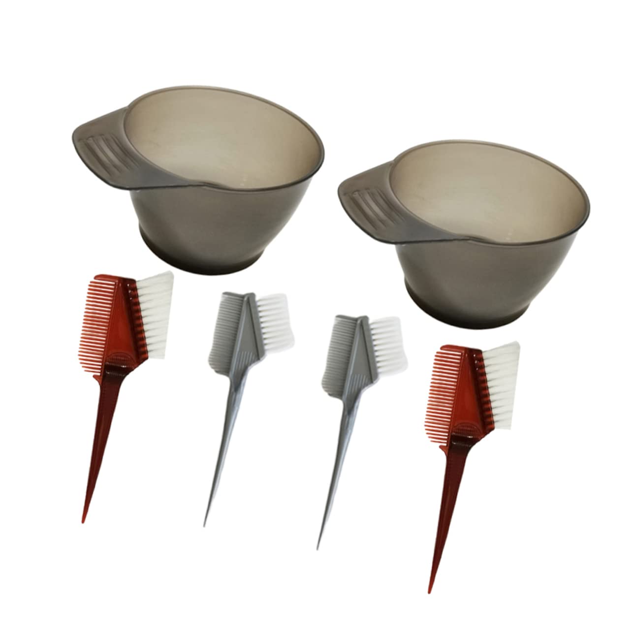 VICASKY 6pc Mixing Bowls Kit for Hairstylist Hair Coloring Tools Set Dye Comb Plastic Washable Salon Use Random Style