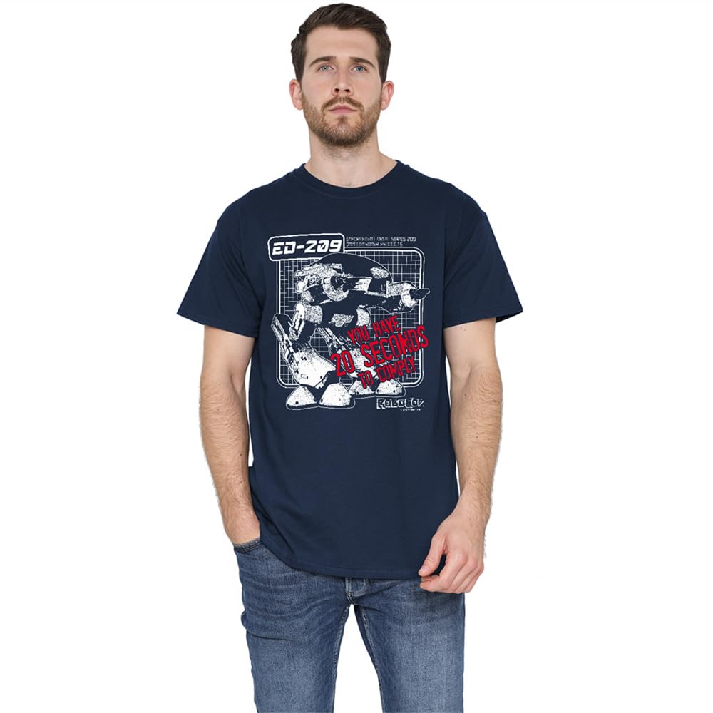 Robocop Ed 209 Unisex T Shirt, Navy, Small