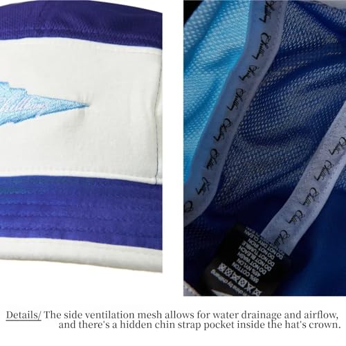 Image of Color-Blocked Fisherman Style Sun Hat for Outdoor Camping, Surfing & Vacations - Wide Brim, UV Protective, Anti-Slip