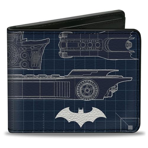 Buckle-Down Carteira masculina padrão dobrável Batman, 10 x 9 cm